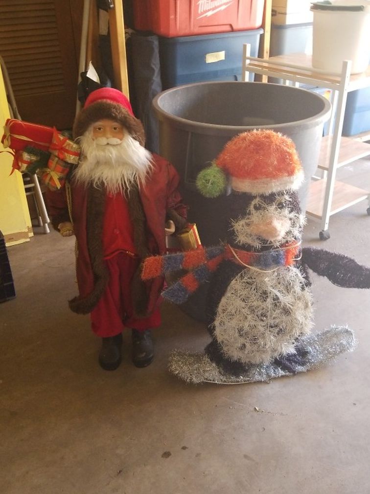 Santa and Snowman Christmas decorations