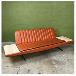 Mid Century Genuine Leather Couch (vintage)