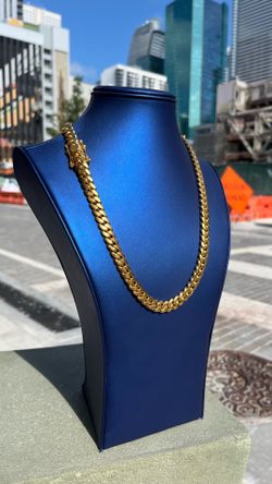 Handmade Miami Cuban Link Chain - 10MM 24” - 14K Gold Plated Over .950 Silver