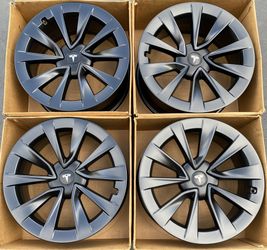 19” Tesla Model 3 Factory Wheels Rims Satin Black New