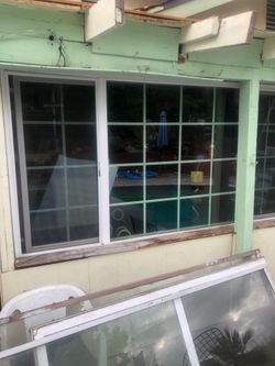 Vinyl window.  Decorative window.   Large window