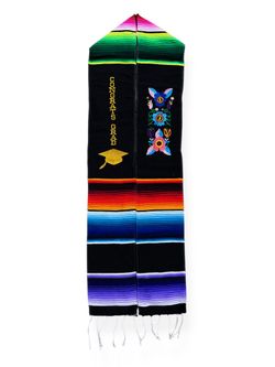 Mexican Zarape Style Graduation Stole Flowers Floral Estola