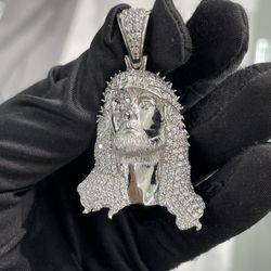 New Custom VVS Diamond Jesus Pendant Mini