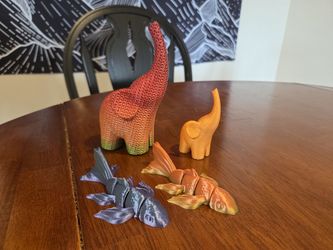 Lot of 3d-Printed Toys. Fish and Elephants