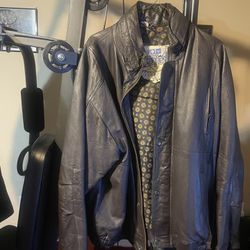 Leather Bomber, Jacket, Size Extra Large