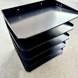 📄 5-Tier Black Metal Desktop File Sorter