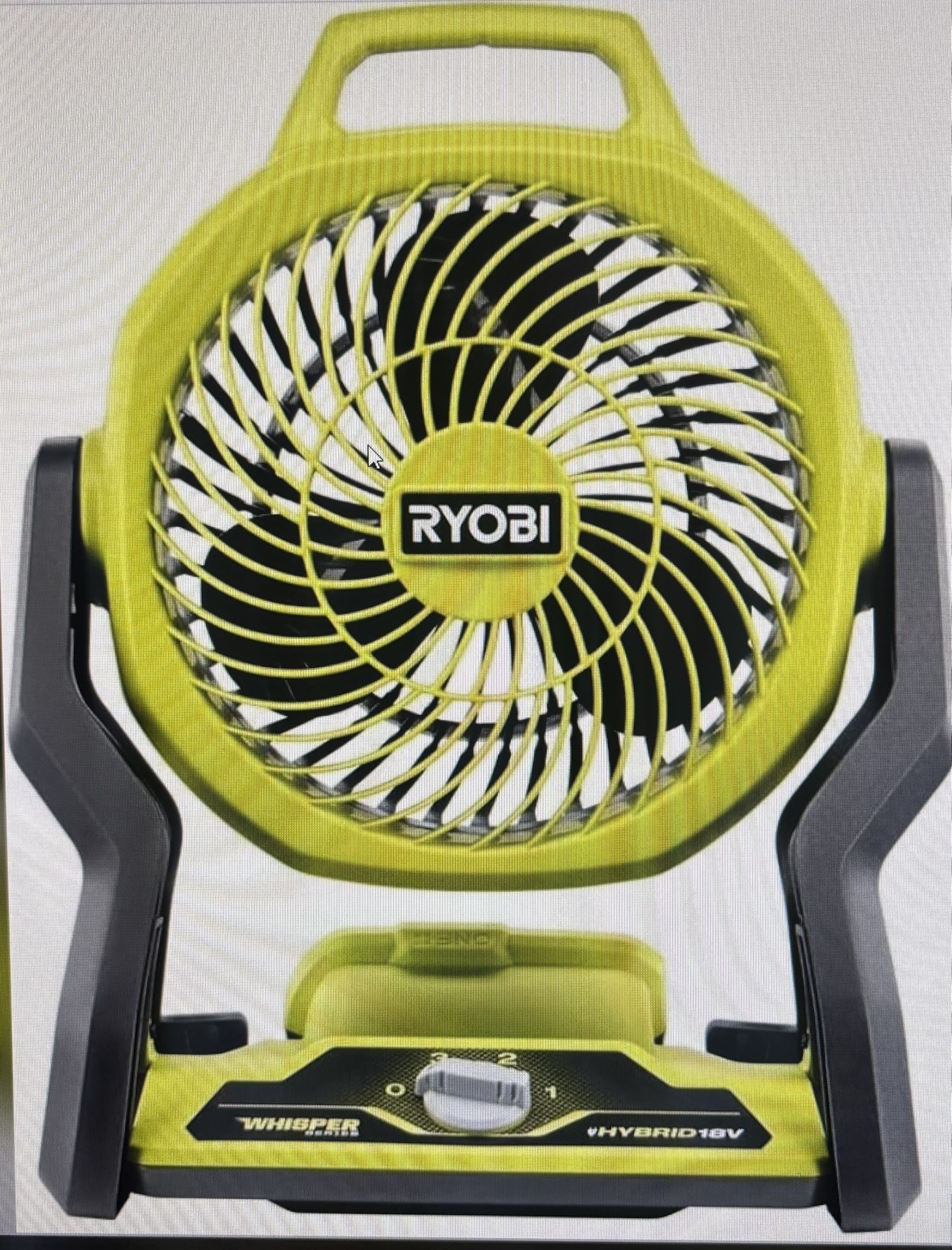 Ryobi ONE + 18V Cordless Hybrid Whisper Series 7-1/2 Inch Fan (Tool Only) Green (PCL811B)