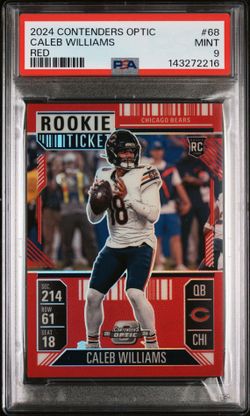 2024 Panini Contenders Optic Caleb Williams  Red /199 #68 PSA 9