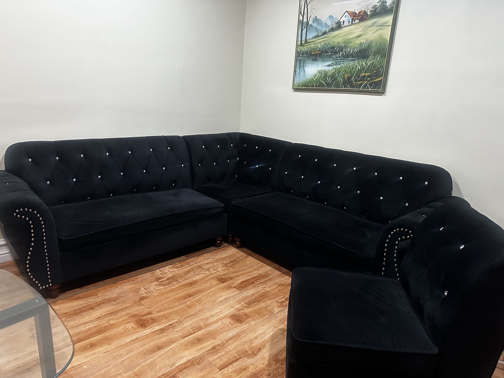Velvet Sectional Couch 