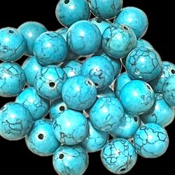 Turquoise Howlite 12mm Beads. 451