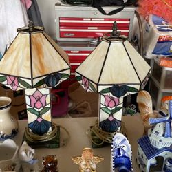 2 Old Lead Lamps 