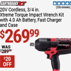 Impact Set Earthquake XT With Extra Battery All Brand New Never Used