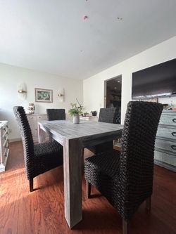 Modern Rustic Dining Table Set – 4 Chairs Included | Delivery Available
