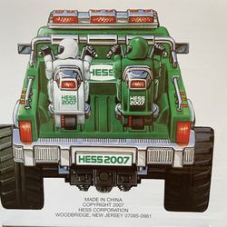 Hess Toy  Monster Truck And Motorcycles 2007