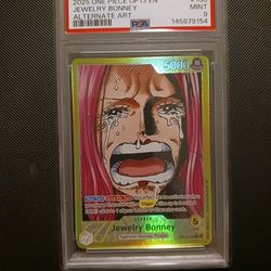 One Piece Card Game TCG Jewelry Bonney OP13-100 Alt Art PSA 9