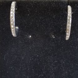 Plated Earrings With Foilback Stones 