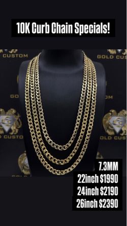 10KT Diamond Cut Curb Chain Special