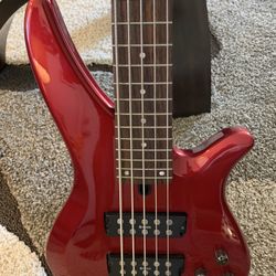 Five String Yamaha Bass Guitar (Candy, Apple Red)