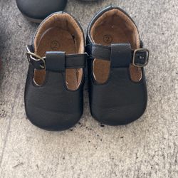 Toddler Buckle Ankle Strap Black Flats 