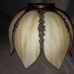 Slag Glass Tulip Lamp Shade