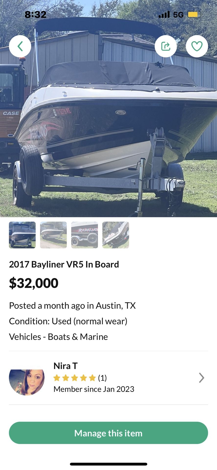 2017 Bayliner VR5 Inboard