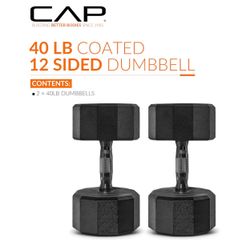 CAP Coated Dumbbell Weight Gym 40 lbs pair  