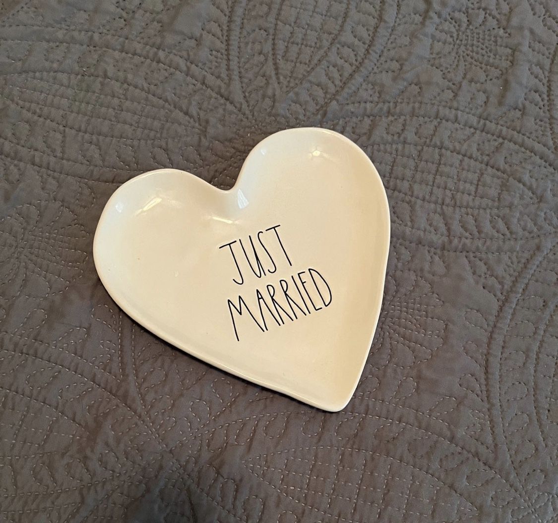 Rae Dunn Just Married Heart Dish perfect for a gift