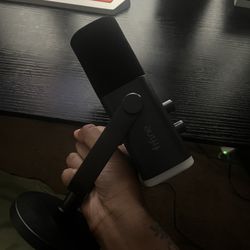 FIFINE XLR/USB Microphone, Gaming Recording PC Microphone with Headphones Jack, Mute Button, Dynamic RGB Mic for Computer, Streaming Mic for Podcastin