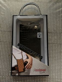 Black patent leather iPhone X wallet case brand new $9 OBO