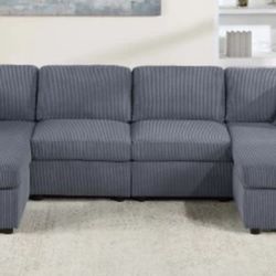 Brand New Grey Sectional Sofa (Pillows Included)
