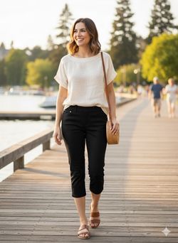 🖤 INC Black Cropped Pants / Capris - Size 8 Petite - Worn Twice! 💼