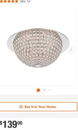 Mosby 15 in. 3-Light Mirrored Stainless Steel Flush Mount with Clear Crystal Accents Princess Ceiling Light