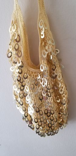 Gold handbag .Women purse