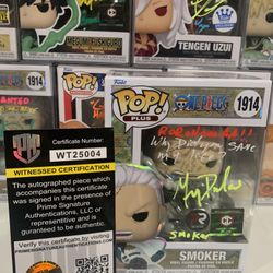 Funko! One Piece - Smoker, Chalice Collectibles PR Signed By Greg Dulce With COA