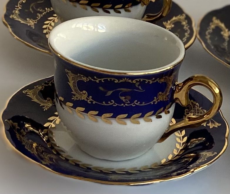 Cobalt Blue Czech Porcelain Coffee Set ☕💙