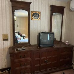 FREE - Bedside Table And Bureau With Mirrors 