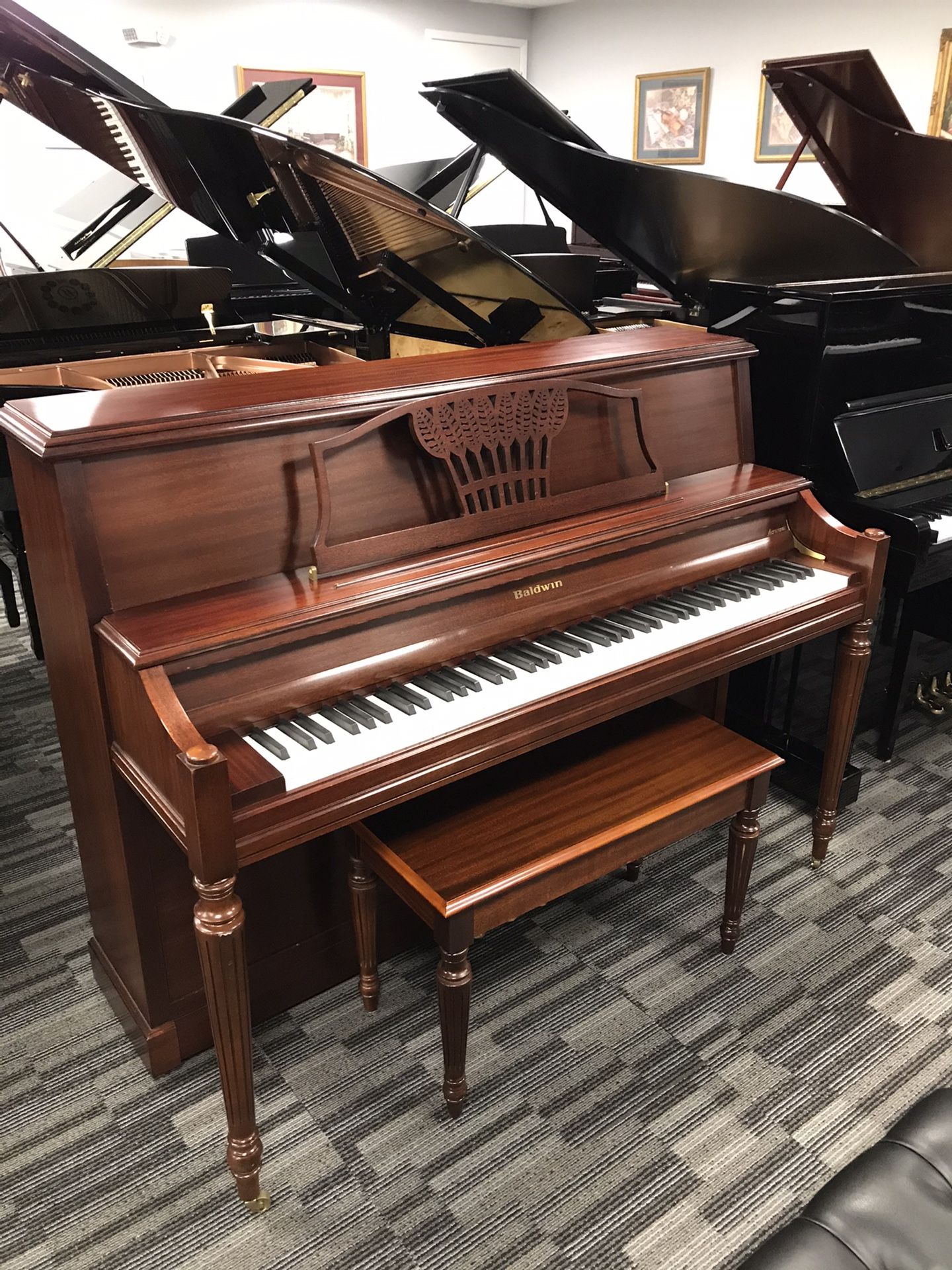 Lovely Baldwin Upright Piano in Satin Mahogany