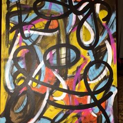 Abstract acrylic on 16x20 inch canvas