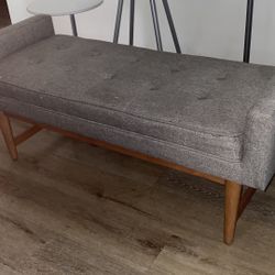 Alona Mid Century Modern Medium Gray Bench.