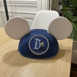 Disneyland Diamond 60th Celebration Hat With Light up Ears