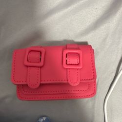 Pink Mini Crossbody Bag with Buckles