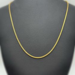 14k solid yellow gold Franco chain necklace 24” 2mm