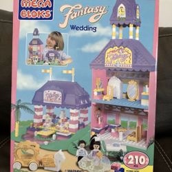 Vintage 1996 Mega Bloks Fantasy Wedding Original W/ Box Manual Bride Groom