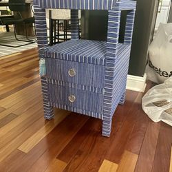 Linen Two Drawer Side/nightstand Table