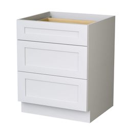 White Color Vanity Drawer Base Cabinet - 12"W x 34 1/2"H x 21"D: $305.83