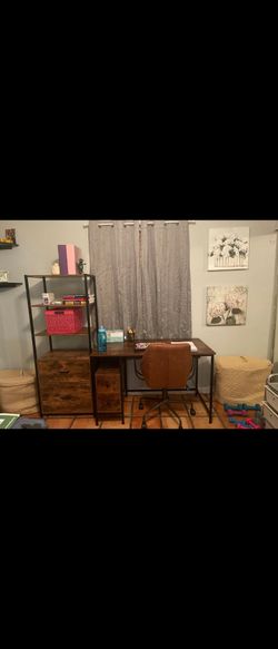Desk and bookcase