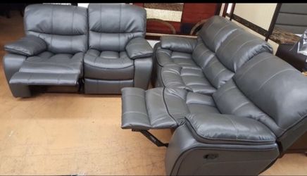 Grey Recliner Sofa Set