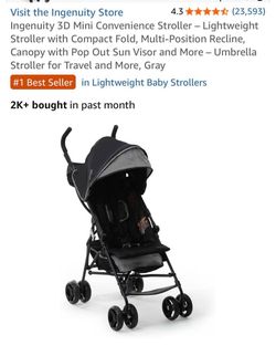 Ingenuity 3D Mini Convenience Stroller – Gray