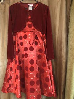 Girls Red Bonnie Jean size 16 dress - two piece