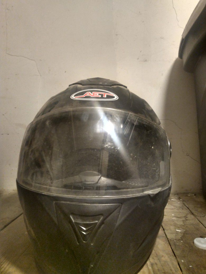 Photo Black Motorcycle Helmet Size Large